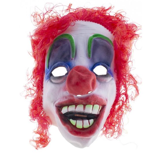 LATEX BOHÓC ÁLARC HAJJAL