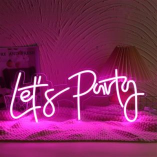 LED NEON FÉNYFELIRATOS LÁMPA, LET'S PARTY