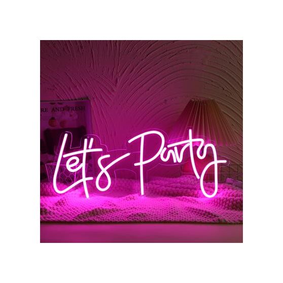 LED NEON FÉNYFELIRATOS LÁMPA, LET'S PARTY