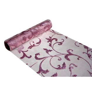 ORGANZA, 23,5cmx5m, RÓZSASZÍN 086, GLITTER FUTÓS