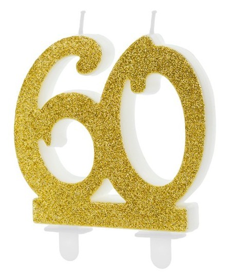 60 ÉVSZÁMOS ARANY TORTAGYERTYA