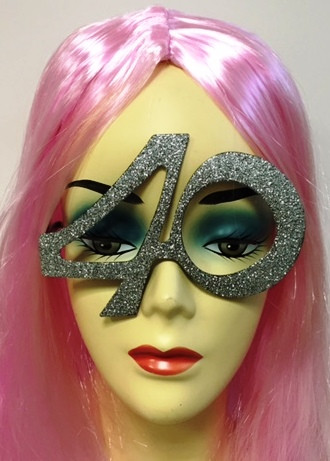 SZEMÜVEG, EZÜST GLITTERES, 40. ÉVSZÁMOS